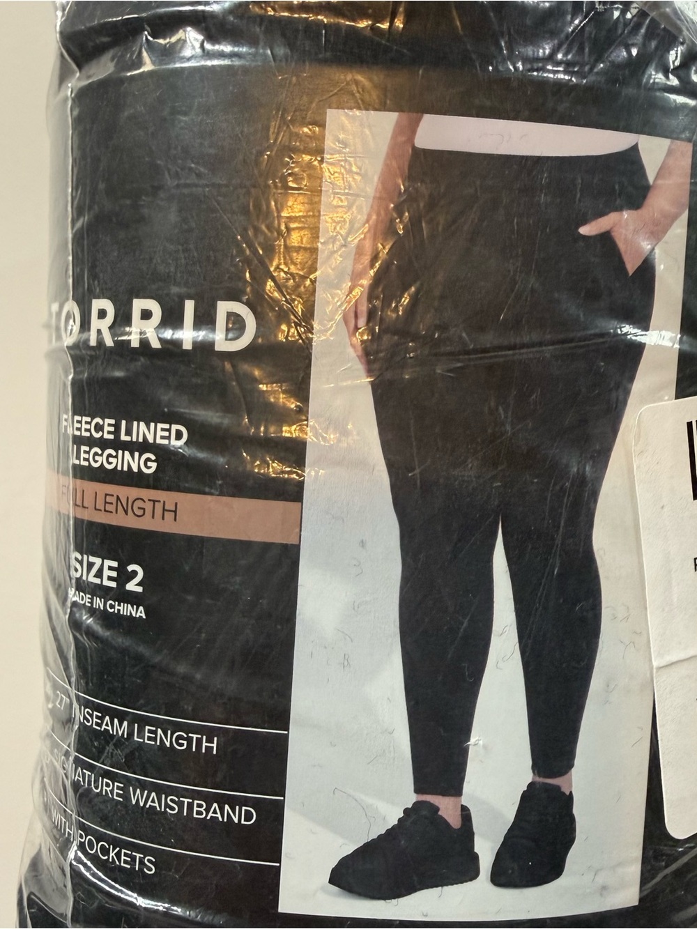 Torrid Black Fleece Lined Pocket Leggings Size 2 (2X) Full Length